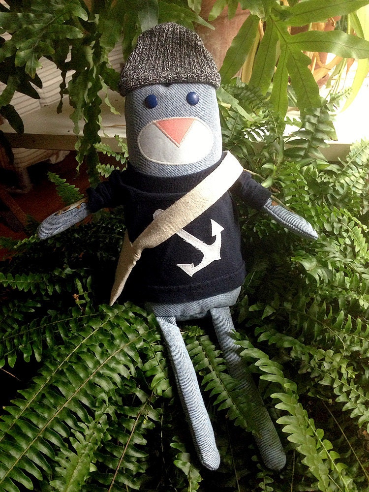 Trevor the HipstaKat - Urban cat doll  made from upcycled clothes