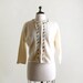 Pastel Flower Cardigan Sweater - Ivory Cream Vintage - Medium