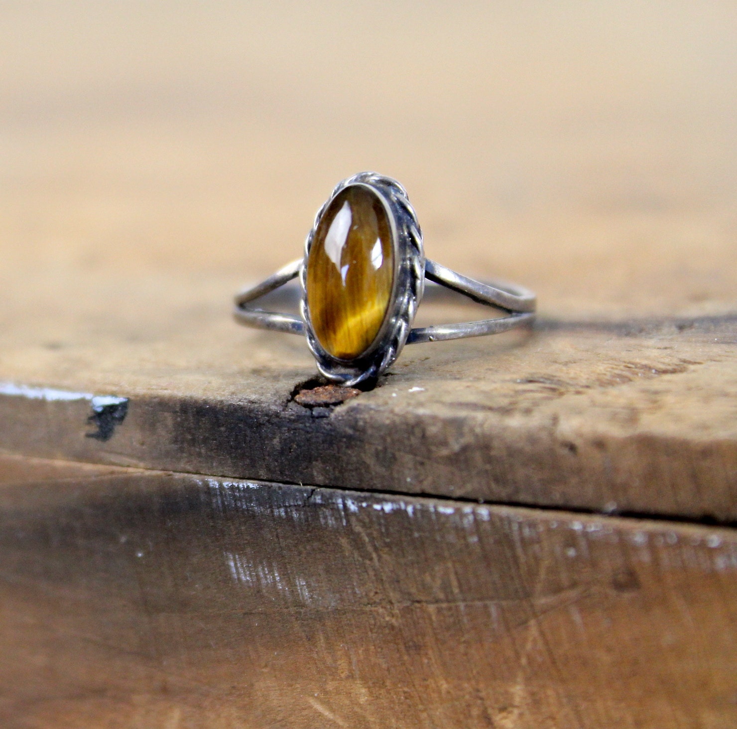 Cats Eye Ring / Southwestern Sterling Silver Ring