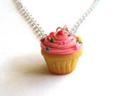 Pink Confetti Cupcake Necklace - Scented