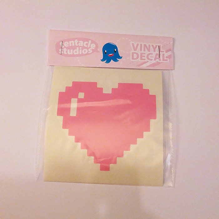 Pixel Heart Pink Vinyl Decal