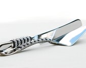 Wedding Cake Server And Knife Hand Beaded In Clear SWAROVSKI Crystals And NAVY BLUE Glass Beads