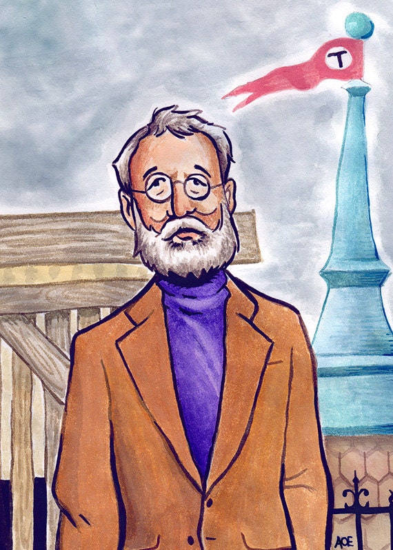 Bill Murray in Wes Anderson's "The Royal Tenenbaums" watercolor - 5"x7" Postcard Print