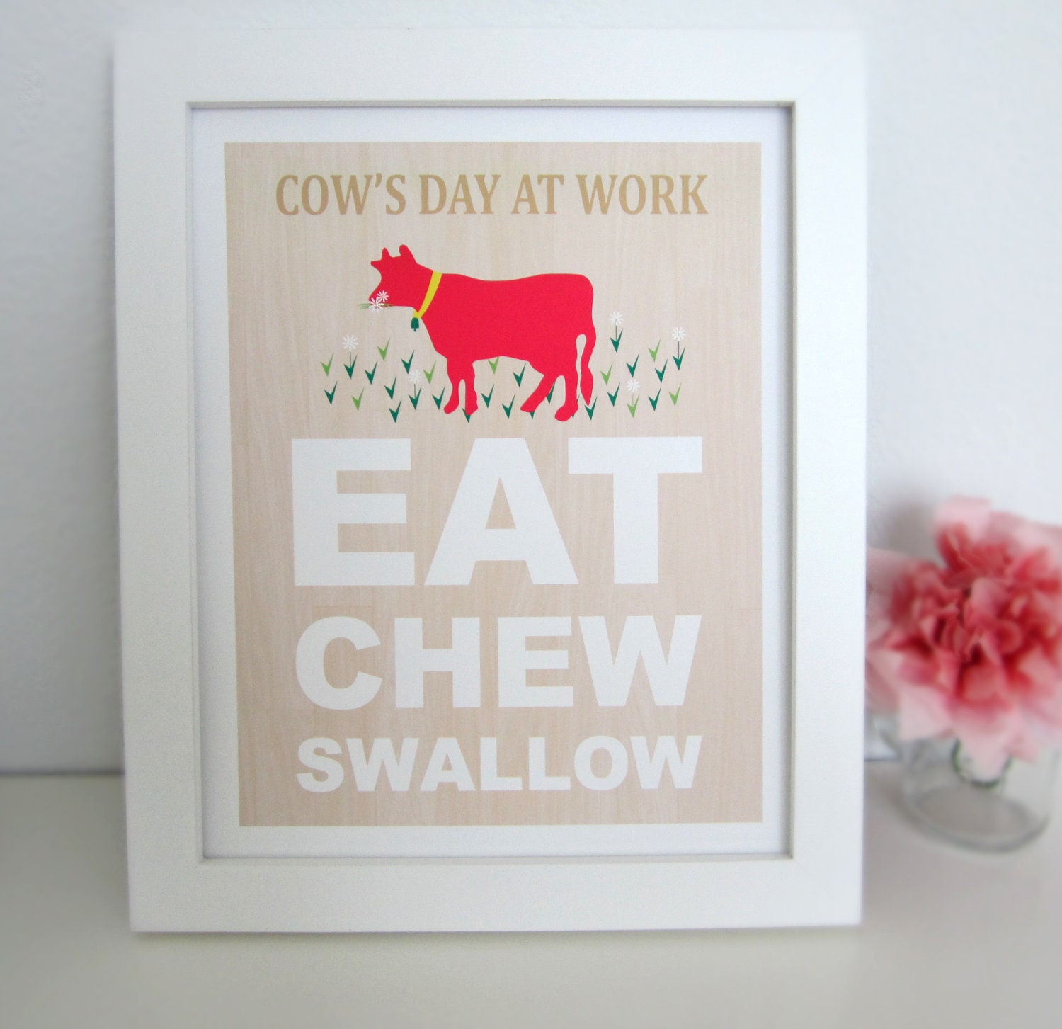 Cow Print - Modern Wall Art, Type Print, 8x10"