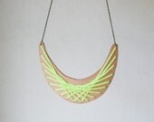 geometric necklace leather neon wool embroidered