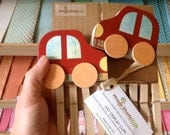 Red Car Art Display Clips - eco-friendly by Maple Shade Kids