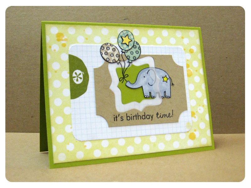 It's Birthday Time Elephant Birthday Card
