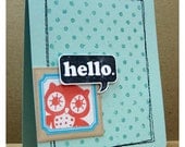Hello Sweet Owl Handmade Greeting Card