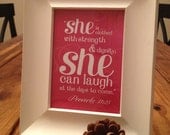 5x7" Proverbs 31 Print  - Fuchsia