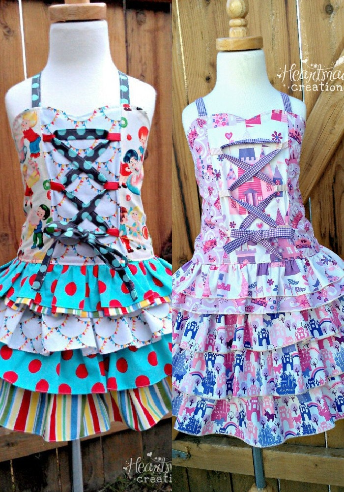 Flutter Corset Outfit - Custom - Made To Order - 6/12mo, 12/18mo, 24mo/2t, 3t, 4t, 5, 6, 7 and 8 - OOAK