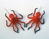Red Octopus Earrings