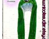 Fuzzy Faux Fur Monster Hat with Pocket Paws and Claws Custom Colors, Furs, and Design Available