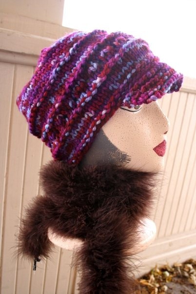 Girlie Billed Stull Cap ... Velvet grapes purple ... Ready to ship ...