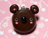 Sweet Teddy Bear Pendant Charm - Ready to Ship - Handmade by The Happy Acorn