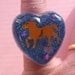 Blue Glittery Resin Heart Pony Ring