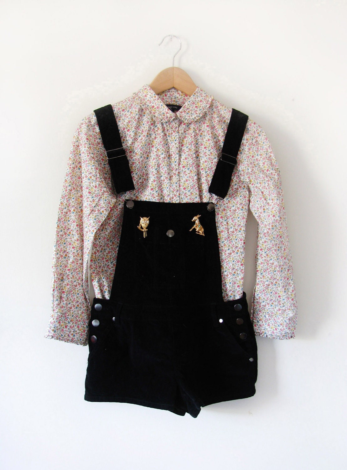 Floral Peter Pan Neck Shirt S