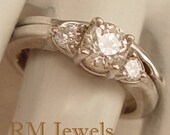 Heirloom Old Euro-Cut Diamond 14Kt Gold Wedding Set