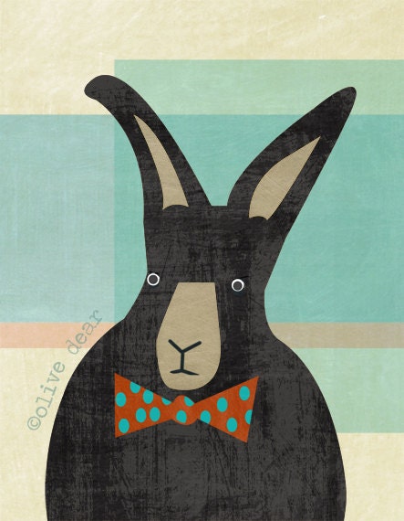 black hare fine art reproduction print