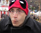 Dead Pool Marvel fleece hat snowbording skiing Rave Comics