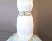 Crystal Wedding Sash ISOLDE Rhinestone and Brooch Bridal Sash