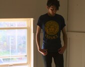 Versace Blue and Gold Men's Tee T-shirt
