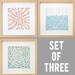 Set of 3 - Raindrops Illustrations