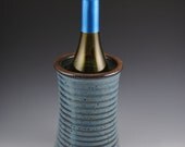 Wine Chiller, Wine Cooler- Stoneware with Textured Rim, in our Denim Blue Glaze