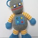 Beeper the Robot toy knitting pattern - a super easy toy to knit for boys by fluff and fuzz with instant download