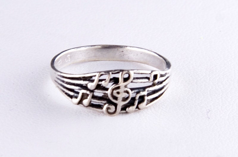 Music Notes Sterling Silver Ring