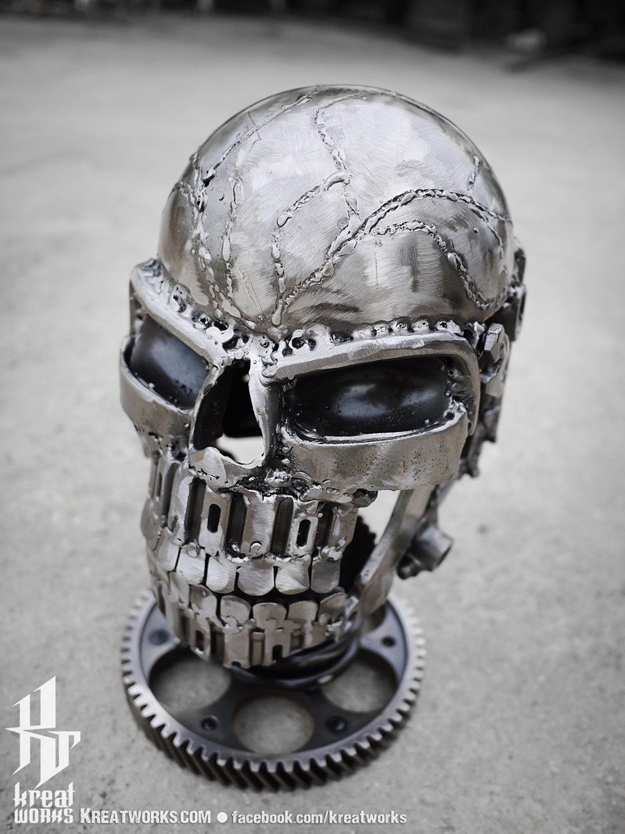Recycled Metal Skull
