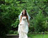 Wedding Dress Vintage Inspired with Charmeuse and Lace Empire Waist Style