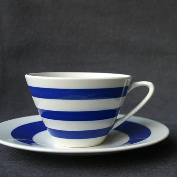 The beautiful blue lined vintage cup