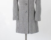 CLEARANCE SALE - Houndstooth Coat with Exaggerated Shoulder - Size M