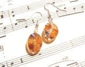Tangerine  Earrings - Womens, Ladies, Bridesmaids, Dangles, Jewelry, Fall, Summer Weddings, Sparkling, Light Orange, Peach, Gifts for Her
