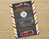 Firetruck Birthday Invitation- Printable