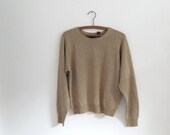 1980s vintage gold sweater - sparkly - long sleeves - small / medium