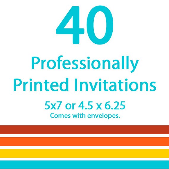 Professional Printing of 40 Invitations Il_570xn
