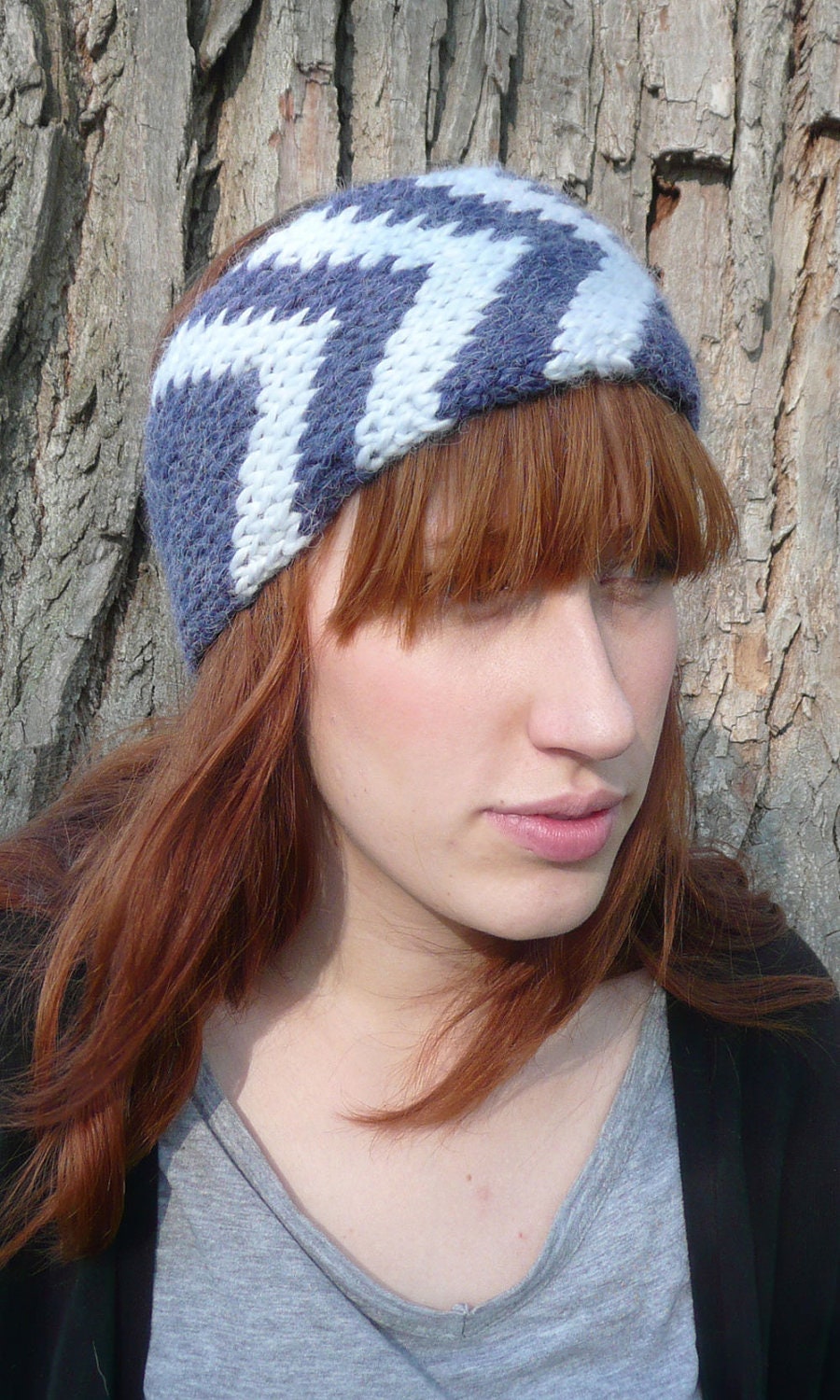 Chevron Design Knit Head Wrap - Ear Warmer Headband - Choose Your Colors - One Size Fits Most