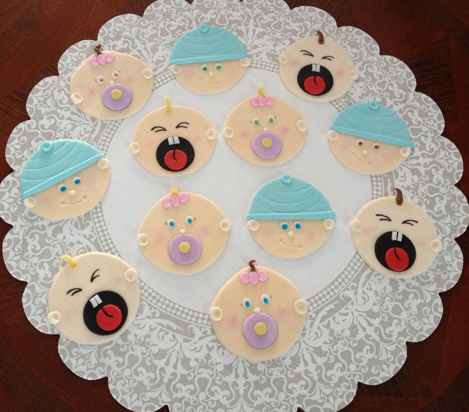 Baby Shower Fondant Cupcake Cookie Topper Il_570xn