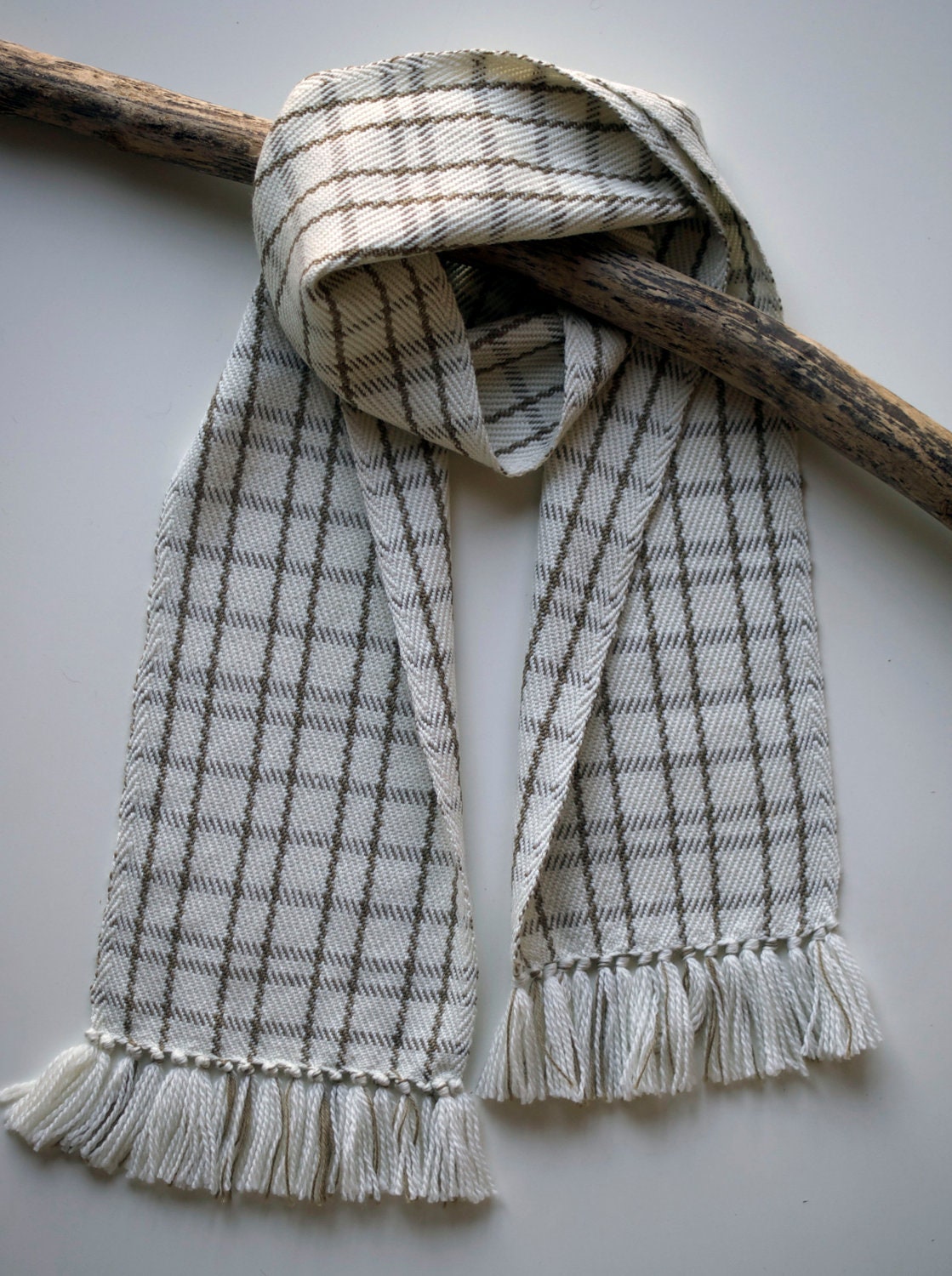 Handwoven Aran Wool Twill Scarf