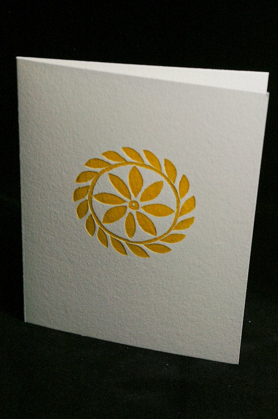 Yellow Floral Letterpress Notecard
