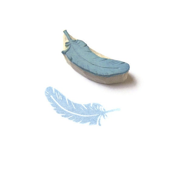 A Feather in Your Cap Stamp - Hand Carved Rubber Stamp