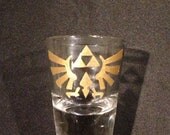 Triforce legend of Zelda gold shot glass