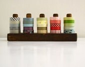 Dark Washi Tape Organizer - Wood Masking Tape Holder - Eco friendly Japanese Tape Dispenser for 25 rolls - under 50 gift