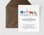 Animal Invitations // Zoo Invitations // Animal Stationary //Choose your colors