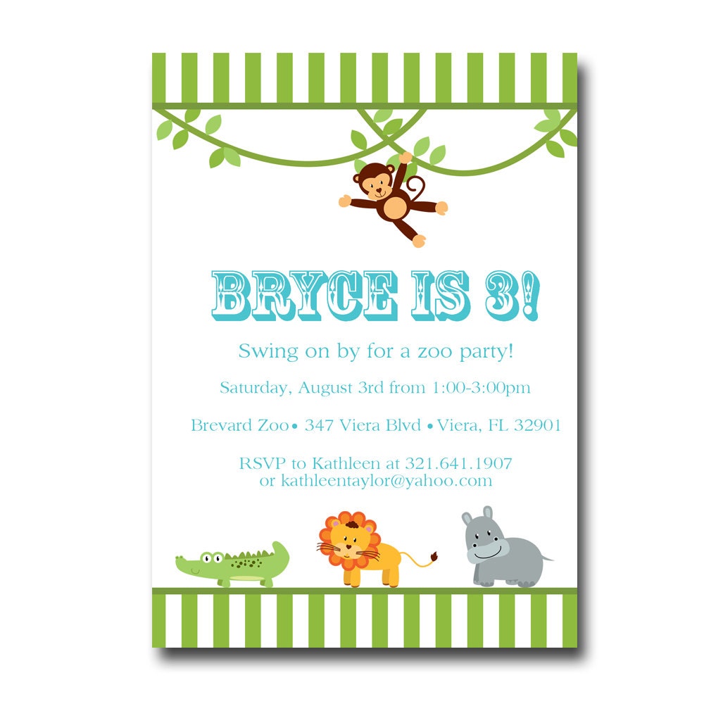 Printable Zoo Party Invitation Il_170x135