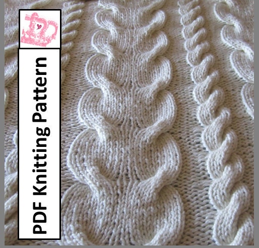 PDF KNITTING PATTERN - Super Chunky Cable throw