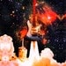 Guitar Liftoff - Space Guitar Art - 8" x 10" Archival Print