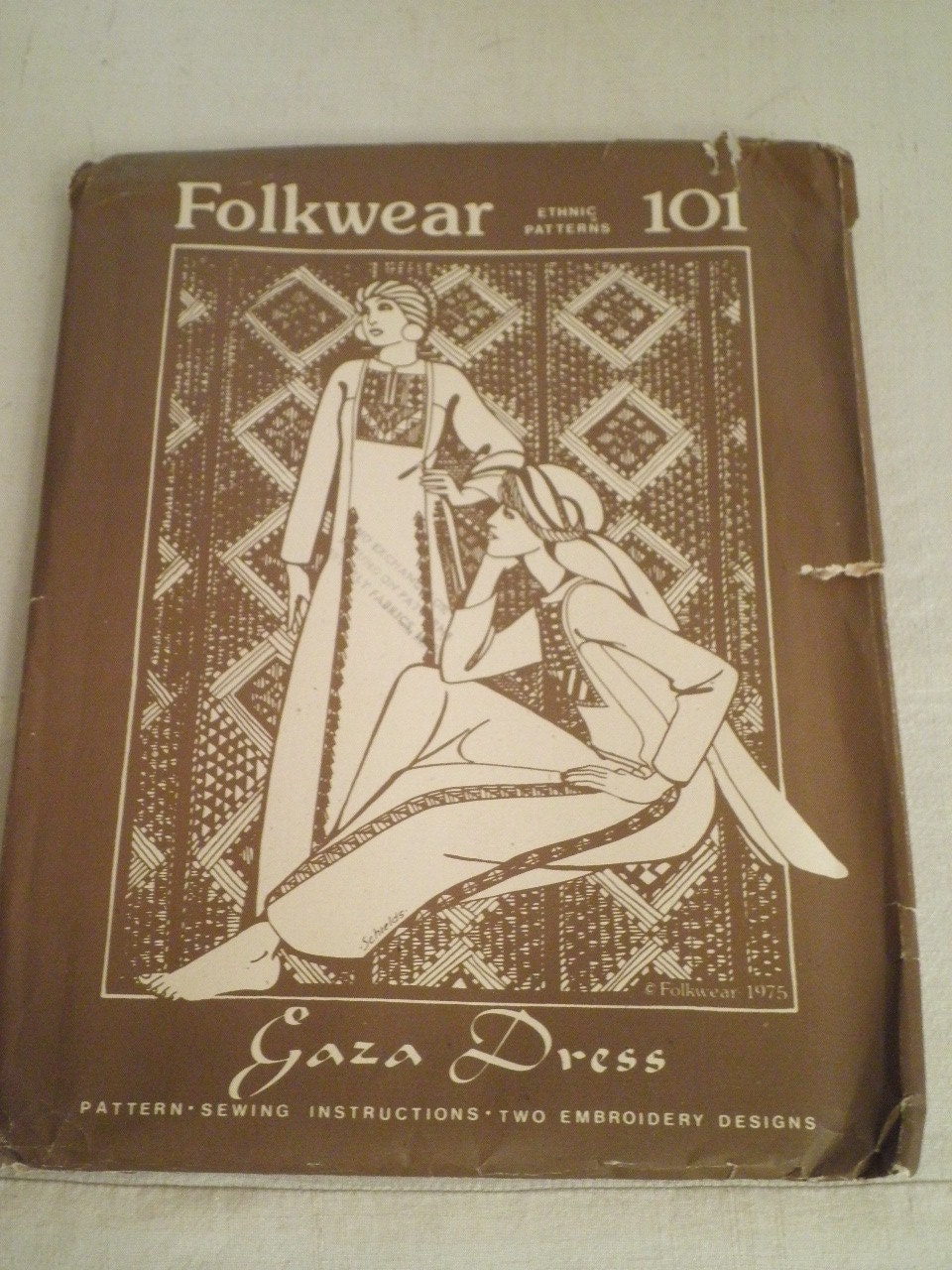 1975 Vintage Folkwear Ethnic Pattern Gaza Dress No. 101 One Size