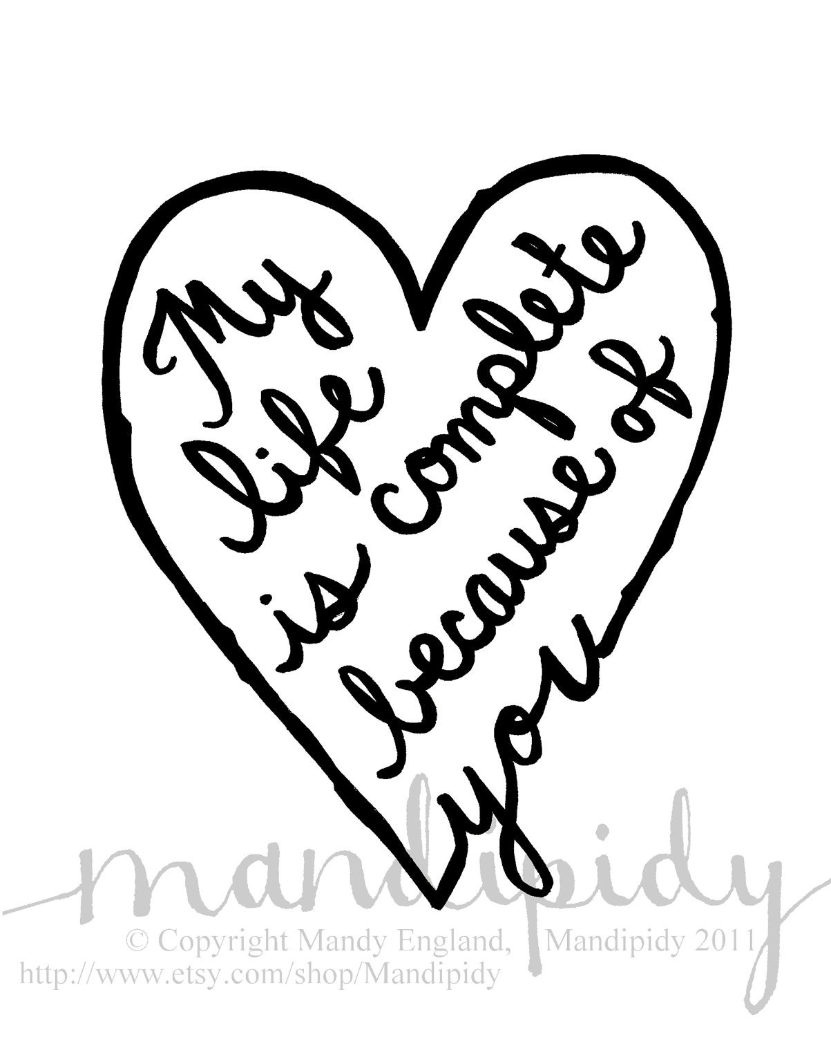 My Life Is Complete Because Of You - 8x10 Adoption Print (Proceeds Support Adopting Families)